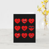 Carte Valentines Jour Silly Visages Coeurs Amusants Garç (Fleur jaune)