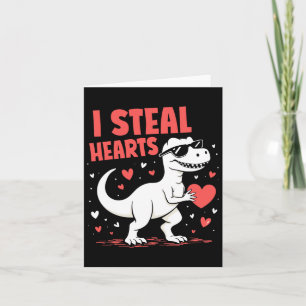 Carte Valentines Jour T-rex I Coeurs de vol Dinosaur Amo