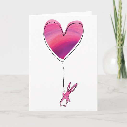 Carte Valentines lapin (Devant)