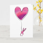 Carte Valentines lapin (Fleur jaune)