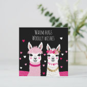 Carte Valentines Llamas Adorables Whimsical Valentines (Debout devant)