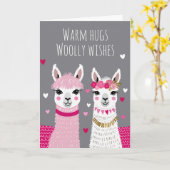 Carte Valentines Llamas Adorables Whimsical Valentines (Fleur jaune)