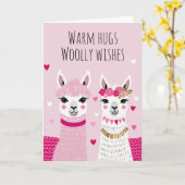 Carte Valentines Llamas Adorables Whimsical Valentines (Fleur jaune)