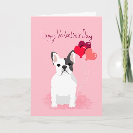 Carte Valentines pour chien de taureau français (Devant)