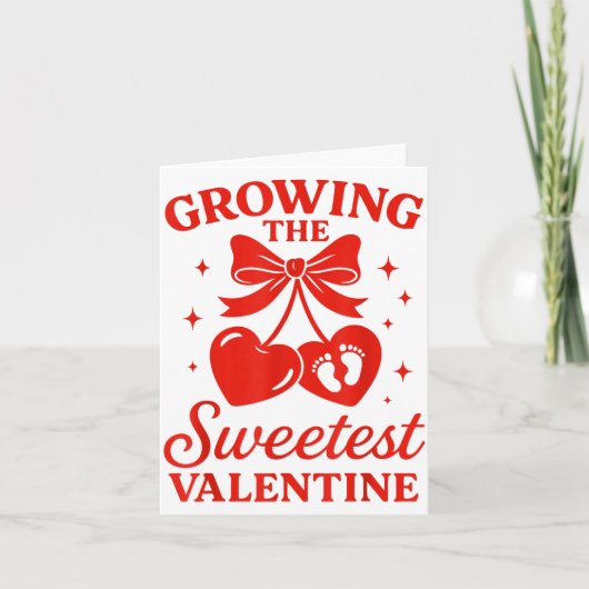 Carte Valentines Pregnancy Announcement Growing Sweetest (Devant)