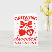 Carte Valentines Pregnancy Announcement Growing Sweetest (Fleur jaune)