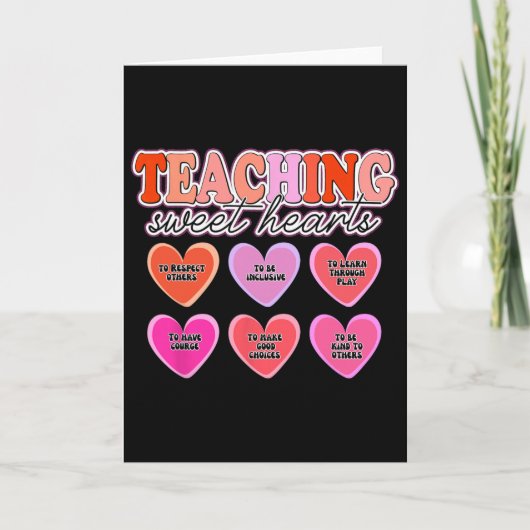 Carte Valentine's Teacher Shirts Teaching Sweethearts, I (Devant)