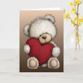 Carte Valentines Teddy Bear (Fleur jaune)