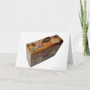 Carte valise à l'ancienne avec autocollants