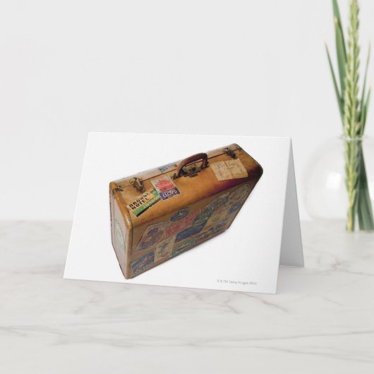Carte valise à l'ancienne avec autocollants (Devant)