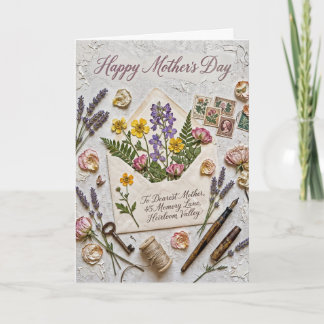 Carte Vallée des Héritages — Enveloppe de fleurs pressée