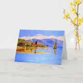 Carte Vallotton - Le port de Pully, peinture d'art (Fleur jaune)