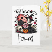 Carte Valloween Romance sombre (Fleur jaune)