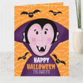 Carte Vampire Dracula Bats Enfants Joli Halloween (Devant)