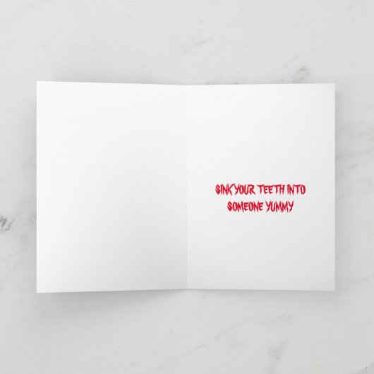 CARTE VAMPIRE FANGS PERSONNALISÉ HAPPY HALLOWEEN CARD (Intérieur)