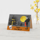 Carte Vampire Haunted House Halloween (Fleur jaune)