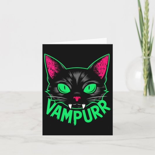 Carte Vampurr Chat Vampire Kitty Halloween Chats Éffraya (Devant)