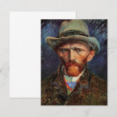 Carte Van Gogh ; Autoportrait avec Casquette Grey Felt (Devant / Derrière)