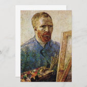 Carte Van Gogh Autoportrait devant Easel (Devant / Derrière)