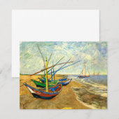 Carte Van Gogh Bateaux de pêche sur la plage de Saintes  (Devant / Derrière)
