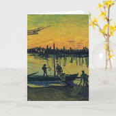 Carte Van Gogh Coal Barges on the River Classic Painting (Fleur jaune)