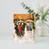 Carte Van Gogh - Dans la pluie, célèbre peinture (Debout devant)