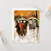 Carte Van Gogh - Dans la pluie, célèbre peinture (Devant/Arrière en situation)