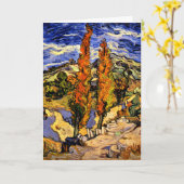 Carte Van Gogh - Deux peupliers sur une colline, 1889 (Fleur jaune)