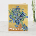 Carte Van Gogh irise l'anniversaire d'art de fleurs de<br><div class="desc">Les iris de Vincent van Gogh (Néerlandais, 1853 - 1890) (dans le vase avec l'arrière - plan jaune), 1890, huile sur l'huile de toile sur la toile, 92, 7 musée de cm X 73, 9 cm Van Gogh, Amsterdam (base de Vincent van Gogh) peint dans l'hôpital psychiatrique au Saint-Rémy, Van...</div>