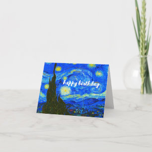 Carte VAN GOGH "La nuit étoilée" Anniversaire classique