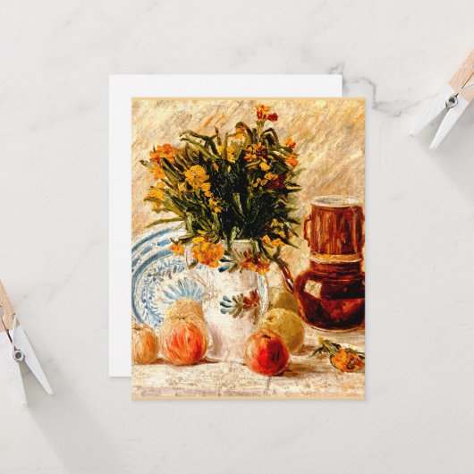 Carte Van Gogh - La vie continue avec un pot de café (Devant/Arrière en situation)