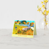 Carte VAN GOGH "Maison de ferme en Provence" Anniversair (Fleur jaune)