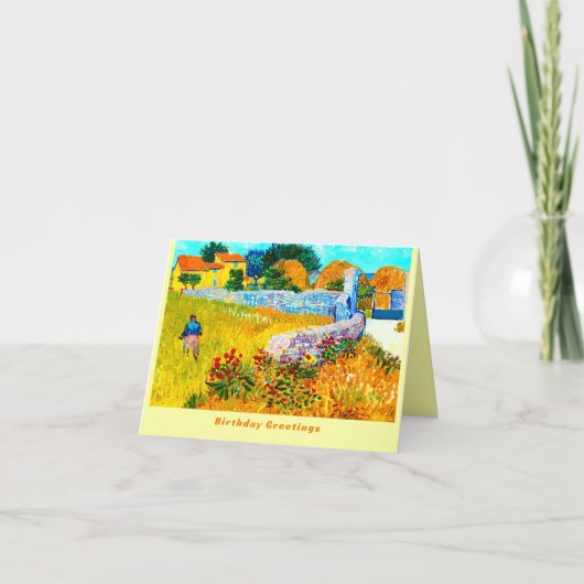 Carte VAN GOGH "Maison de ferme en Provence" Anniversair (Devant)
