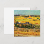 Carte Van Gogh - Récolte à La Crau, peinture paysage (Devant / Derrière)