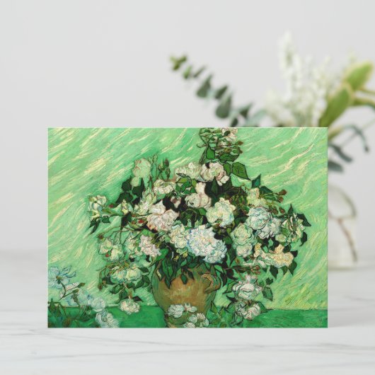 Carte Van Gogh - Roses blanches (Debout devant)