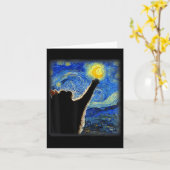 Carte Van Gogh Starry Night Cat - Clic Fit, Amoureux des (Fleur jaune)