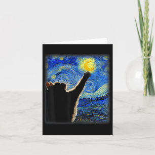 Carte Van Gogh Starry Night Cat - Clic Fit, Cat Lover_mo
