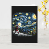 Carte Van Gogh Starry Night Santa Christmas Winter Snowy (Fleur jaune)