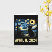 Carte Van Gogh Starry Nuit Chat Total Solaire Eclipse Ap (Fleur jaune)
