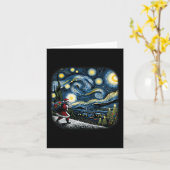 Carte Van Gogh Starry Nuit Père Noël Noël hiver neige (Fleur jaune)