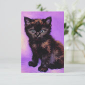 Carte Van Gogh Style Purple Cat Card (Debout devant)