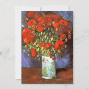 Carte Van Gogh : Vase avec des pavots rouges