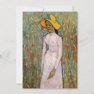 Carte Van Gogh, Young Girl Standing; Arrière - plan du b