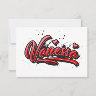 Carte Vanessa Heart Splash Graffiti