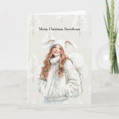 Carte Vanilla Cream Christmas Red Head Bunny Ears (Devant)