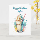 Carte Vanilla Milkshake Joyeux anniversaire (Fleur jaune)
