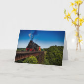 Carte Vapeur vintage Locomotive Ventilateur (Fleur jaune)