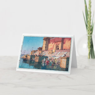 Carte Varanasi, Hiroshi Yoshida, Découpe