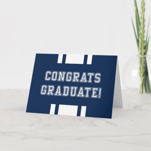 Carte Varsity Félicitations Diplômé Couleur Modifiable (Devant)