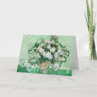 Vase à Van Gogh avec les roses roses peignant